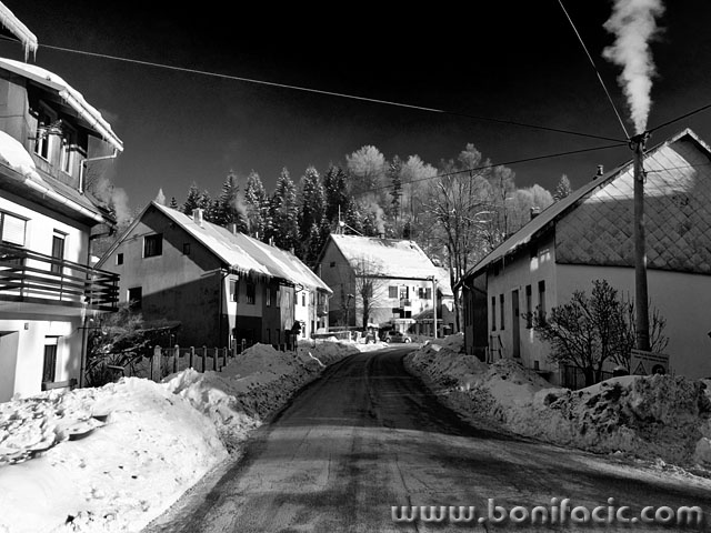 bw___Empty Streets___Lokve, Croatia.