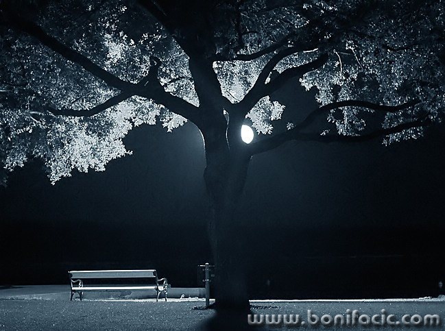 bw___Night___Punat, Croatia.